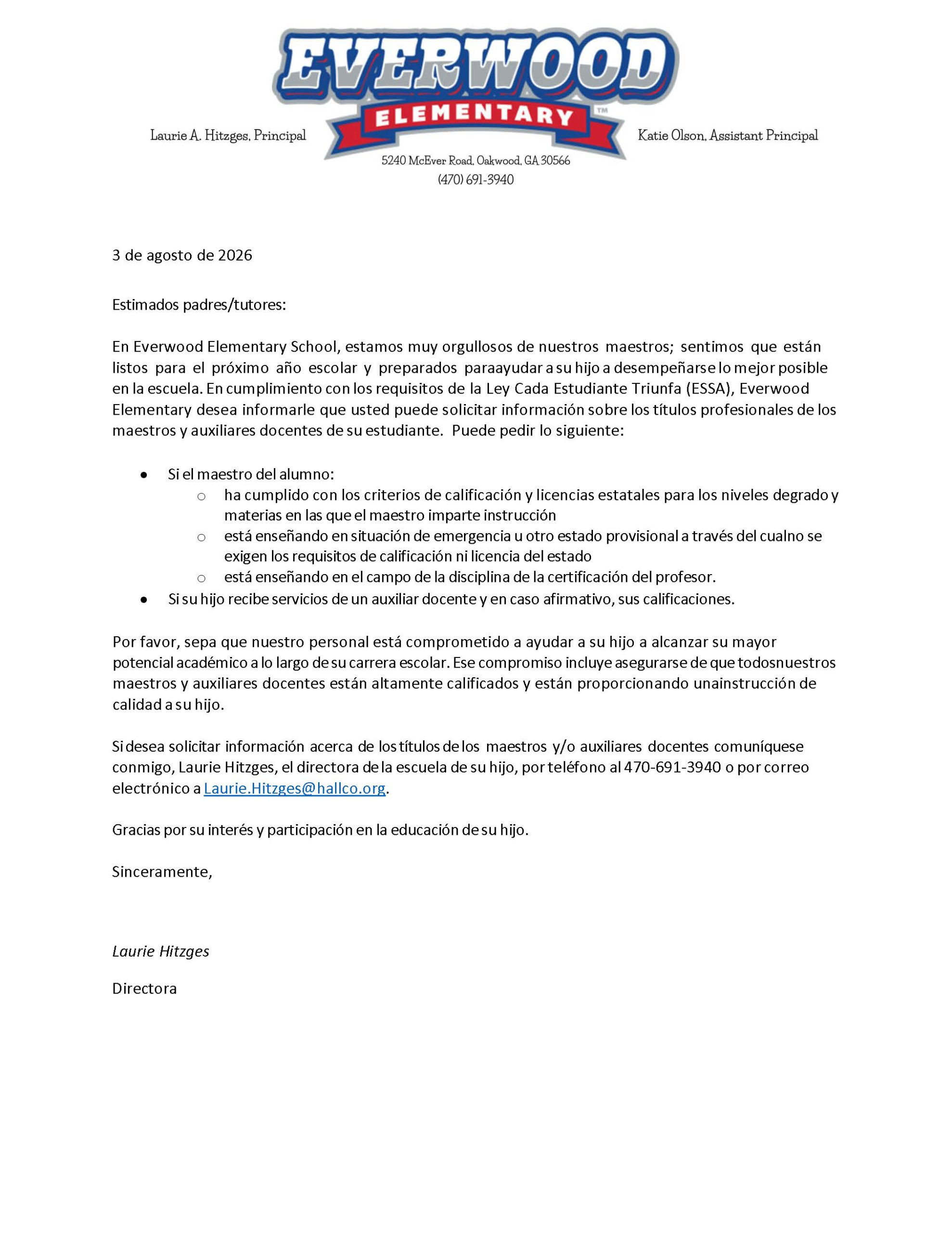 FY27 Everwood Elementary Right to Know SPAN